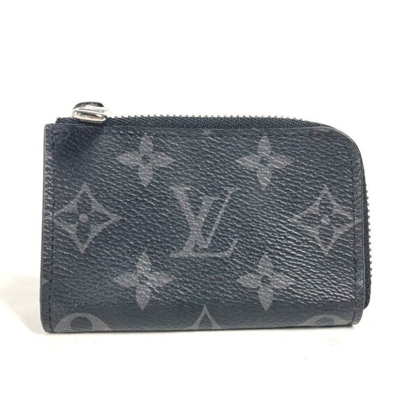 LOUIS VUITTON M63536 MonogramEclipse Portemonejour Wallet Coin Case coin purse - Picture 1 of 14